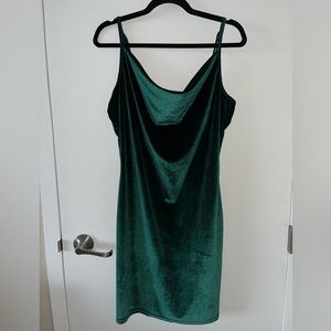 Loxdonz velvet bodycon mini dress size: XL, color: dark green